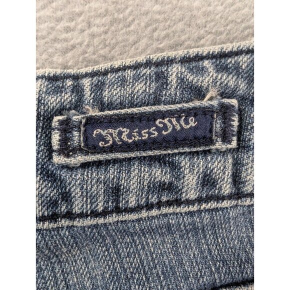 Miss Me Jeans Womens SZ 29 Blue Distressed Classic Cropped Flap Pocket Whiskers - Picture 13 of 16